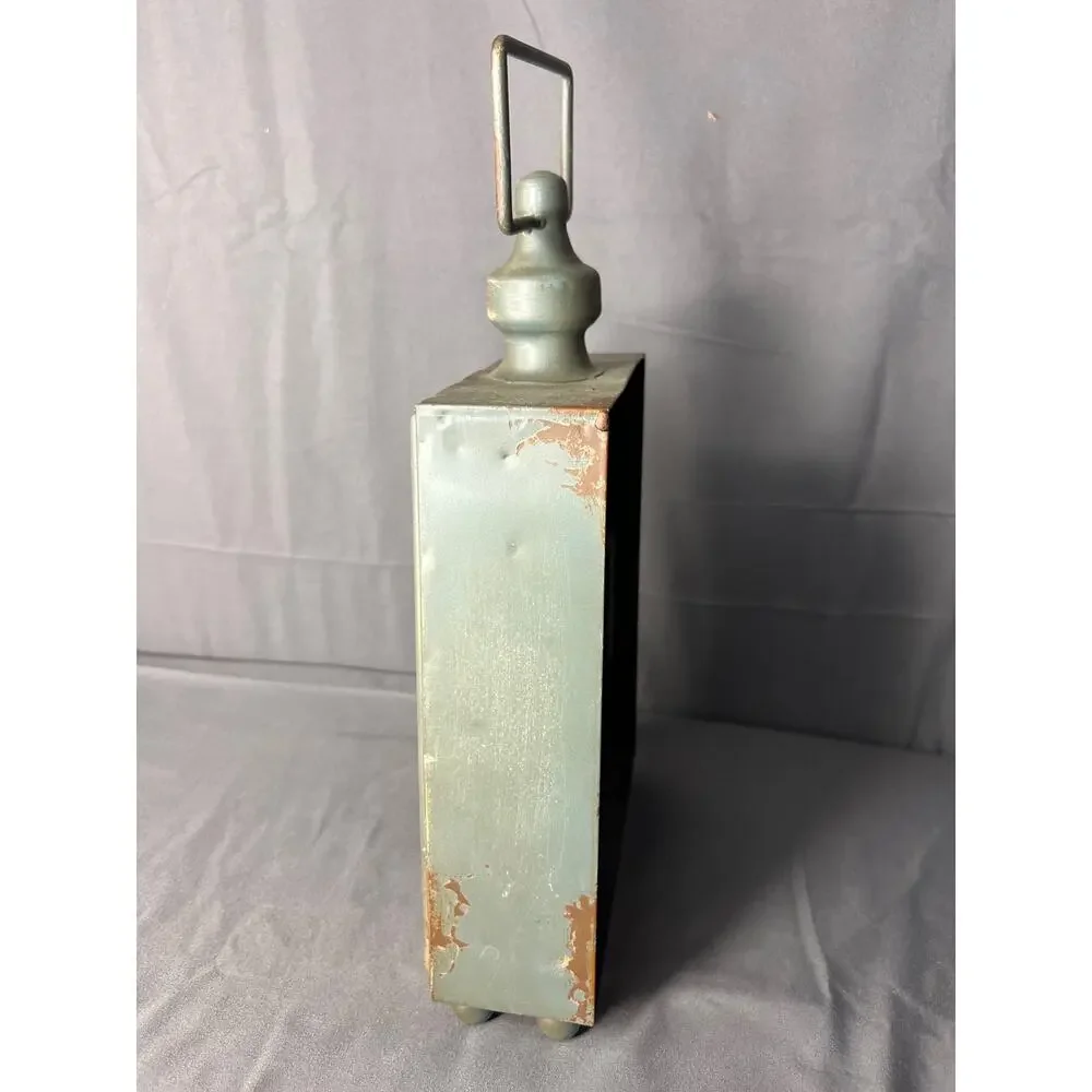 Square Distressed Clock 9